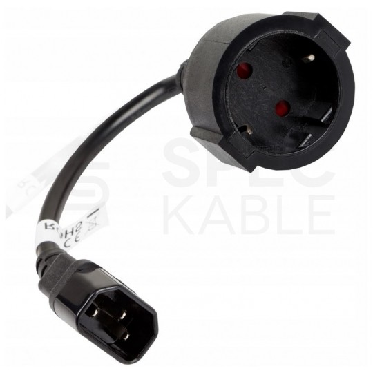 Adapter zasilający 230V do UPS gniazdo [2P+Z] Schuko / gniazdo IEC320 C14 złącze komputerowe (męskie) 20cm LANBERG