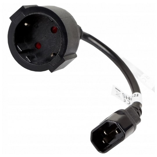 Adapter zasilający 230V do UPS gniazdo [2P+Z] Schuko / gniazdo IEC320 C14 złącze komputerowe (męskie) 20cm LANBERG