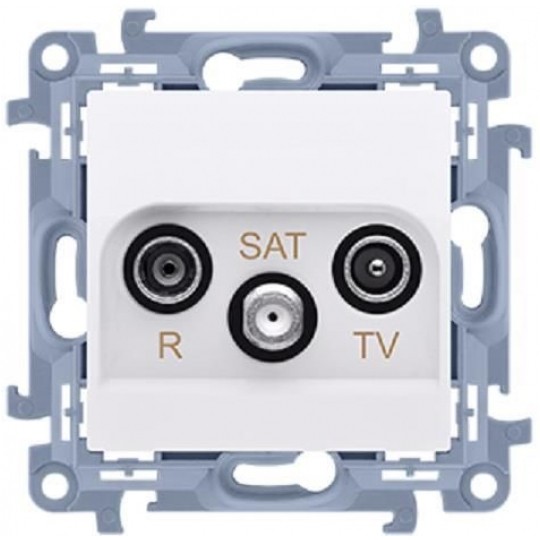 Gniazdo antenowe R-TV-SAT końcowe SIMON 10 białe Kontakt Simon CASK.01/11