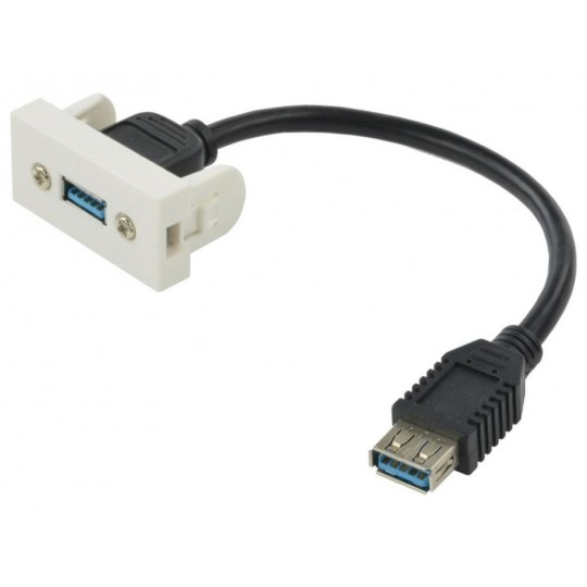 Gniazdo USB 2.0 z przewodem 15cm moduł 1M 22,5x45 biały Mediabox