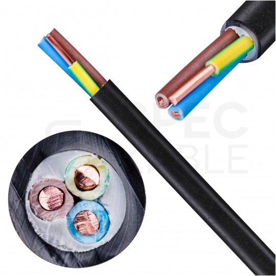 Kabel energetyczny TECHNOPOWER N2XH-J 3x1,5mm2 czarny 0,6/1kV zewnętrzny bezhalogenowy B2ca drut Technokabel