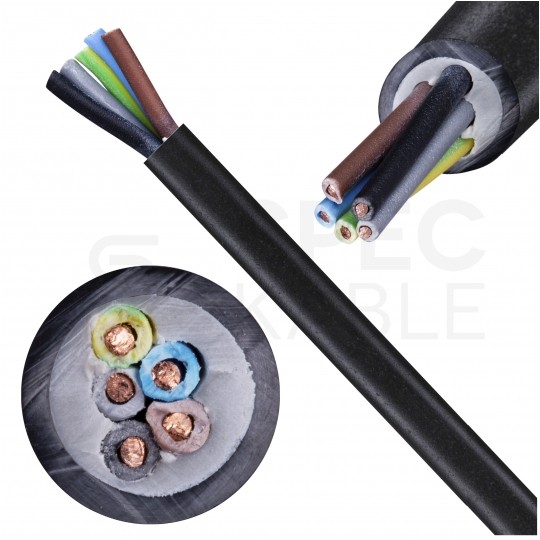 Kabel energetyczny TECHNOPOWER N2XH-J 5x10mm2 czarny 0,6/1kV zewnętrzny bezhalogenowy B2ca drut Technokabel