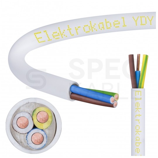 Kabel instalacyjny YDY 3x1mm2 biały 450/750V drut Elektrokabel