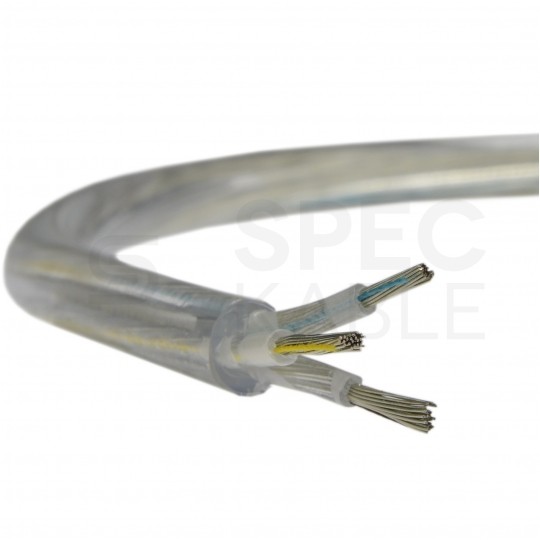 Kabel mieszkaniowy OMY / H03VV-F 3x0,75mm2 transparentny 300/300V giętki linka Alkri