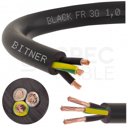 Kabel sterowniczy ziemny BiT 500 Black FR 3x1mm2 czarny 300/500V zasilający numerowany zewnętrzny linka Bitner