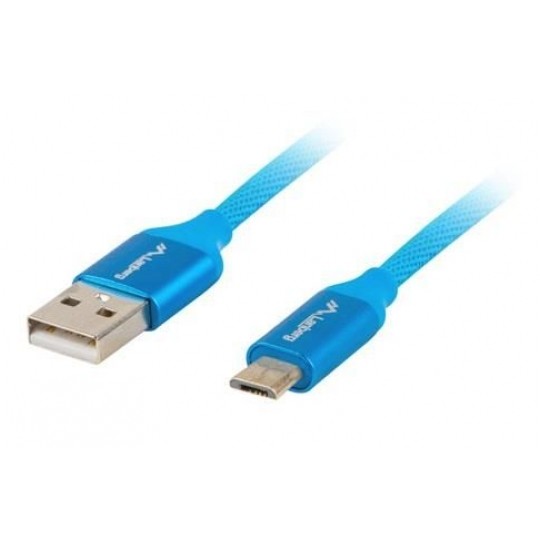 Kabel USB 2.0 A / micro-B (wtyk / wtyk) Quick Charge 3.0 niebieski 1,8m LANBERG