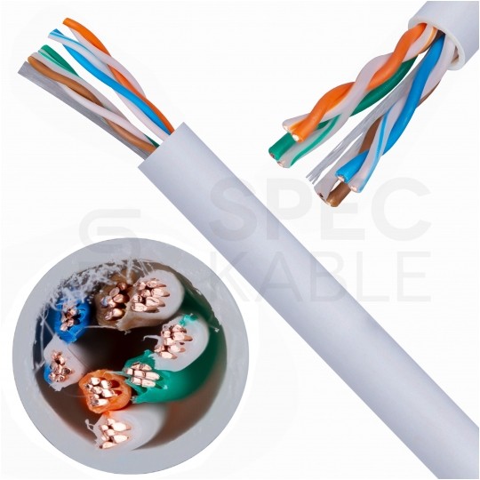 Kabel UTP kat.5e U/UTP 4x2x0,48 linka szara FRPVC Alantec