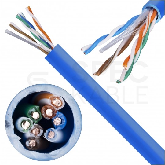 Kabel UTP kat.5e U/UTP 4x2x0,5 Eca niebieski FRPVC Alantec