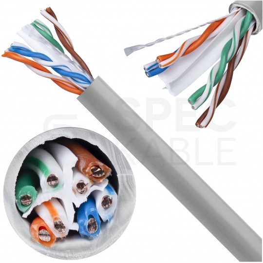 Kabel UTP kat.6 U/UTP 4x2x0,56 B2ca szary LSOH NEKU