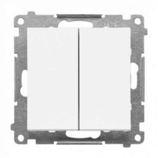 Łącznik schodowy podwójny SIMON 55 biały matowy 10AX bez piktogramu Kontakt Simon TW6/2.01/X/111