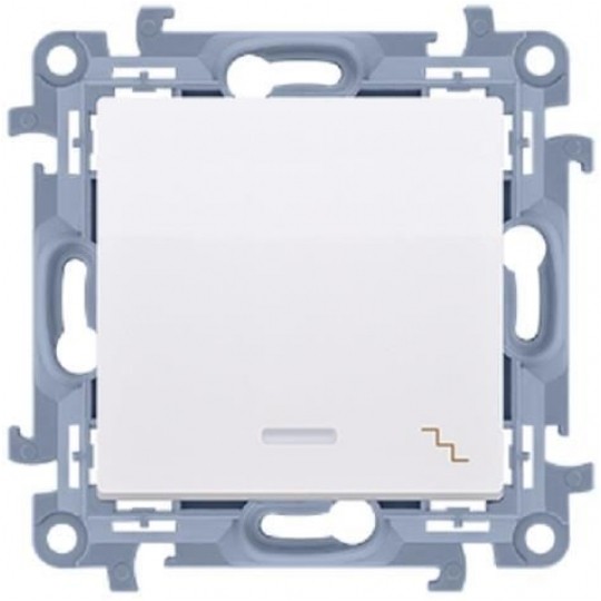Łącznik schodowy pojedynczy SIMON 10 biały 10AX z podświetleniem LED Kontakt Simon CW6L.01/11
