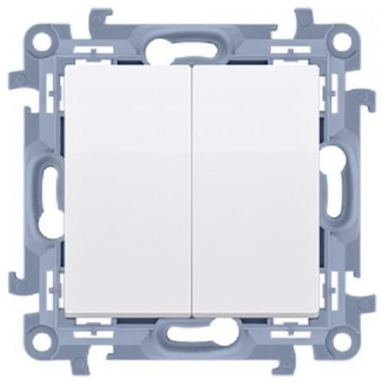 Łącznik świecznikowy podwójny SIMON 10 biały 10AX z podświetleniem LED Kontakt Simon CW5BL.01/11