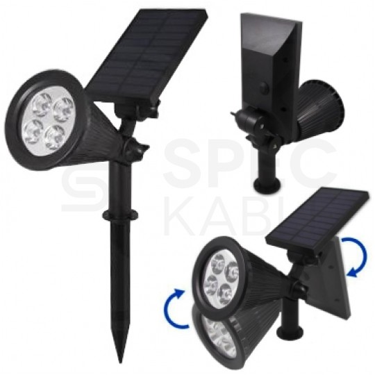 Lampa solarna LED 1,2W 120lm ogrodowa, wbijana, czujnik zmierzchu 34cm IP44 MATER LED