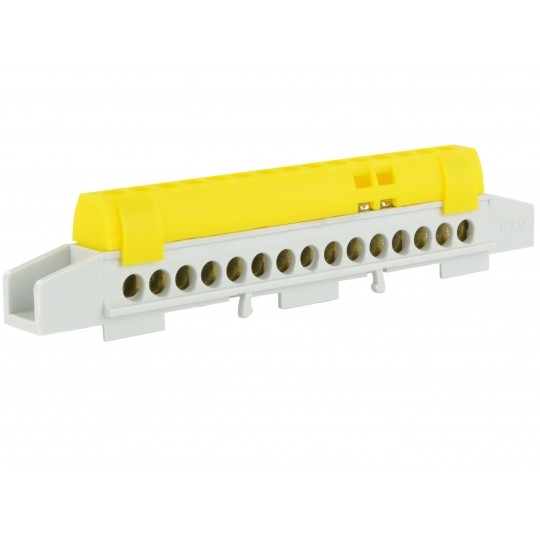 Listwa zaciskowa LZ 15-torowa żółta 80A na szynę DIN TH35 (15x 16mm2) PAWBOL