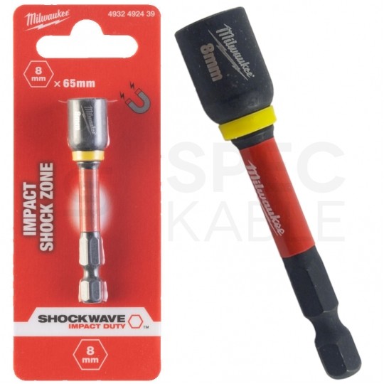 Nasadka udarowa 6-kątna 1/4" magnetyczna adapter HEX 8mm / 65mm Shockwave MILWAUKEE