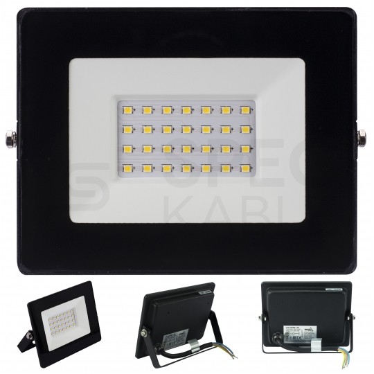 Naświetlacz LED SMD KASTEL 20W 1600lm 4000K IP65 czarny NW BEMKO