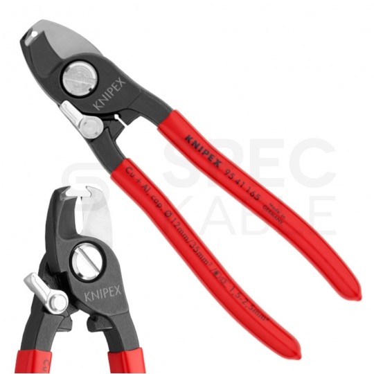 Nożyce do cięcia kabli miedzianych i aluminiowych (do 12mm / 35mm2) 165mm KNIPEX 95 41 165