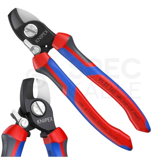 Nożyce do cięcia kabli miedzianych i aluminiowych (do 15mm / 50mm2) 180mm ze sprężyną rozwierającą KNIPEX 95 22 165