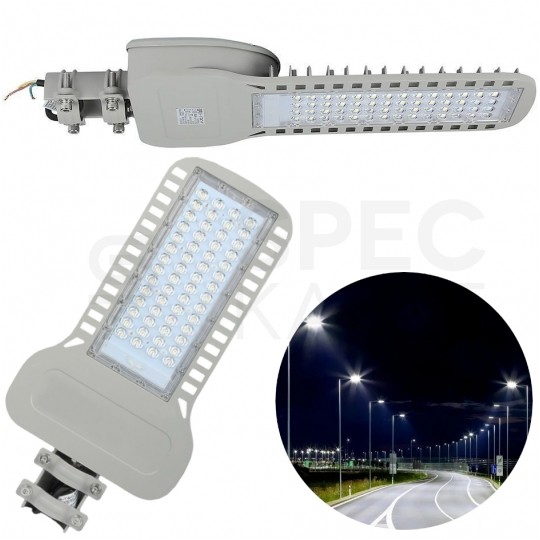 Oprawa, lampa uliczna LED SMD 100W 13500lm 4000K IP65 szara barwa NW biała neutralna IK08 V-TAC SAMSUNG VT-104ST 5 LAT GWARANCJI