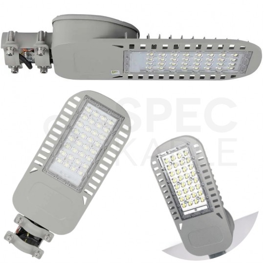 Oprawa, lampa uliczna LED SMD 50W 6850lm 4000K IP65 szara barwa NW biała neutralna IK08 V-TAC SAMSUNG VT-54ST-N 5 LAT GWARANCJI