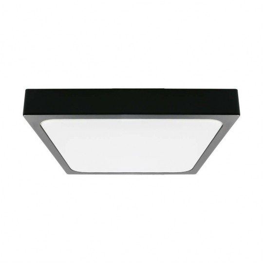 OUTLET Plafon kwadratowy natynkowy LED 18W 1800lm 4000K IP44 biała barwa neutralna barwa NW z mikrofalowym czujnikiem ruchu czarny V-TAC VT-8618SB-SQ