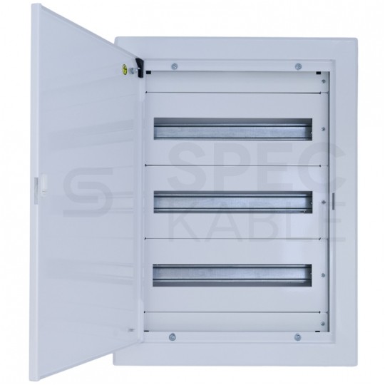 OUTLET Rozdzielnica podtynkowa metalowa 3x18 modułów IP30 (400V AC) 585x415x130mm drzwi pełne KOLE SYSTEMS