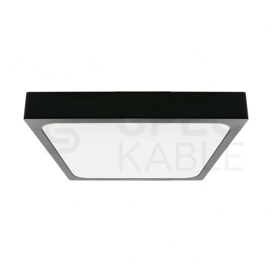 Plafon kwadratowy natynkowy LED 18W 1800lm 4000K IP44 biały barwa NW biała neutralna czarny V-TAC VT-8618B-SQ