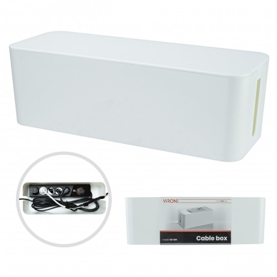 Pojemnik Organizer CABLE BOX biały na kable, listwy, ładowarki itp.