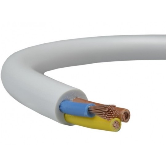 Przewód prądowy H05VV-F / OWY 500V 3x6 warsztatowy biały linka Elektrokabel