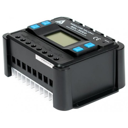 Regulator solarny Kontroler ładowania PWM 30A 12V/24V LCD AZO DIGITAL