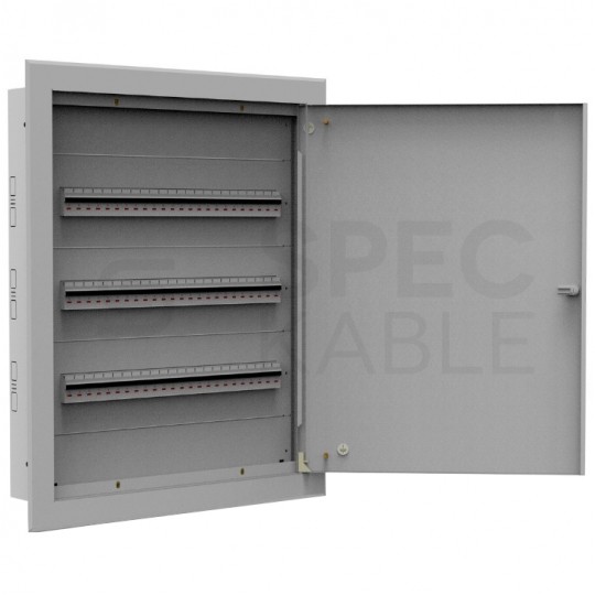 Rozdzielnica podtynkowa metalowa 3x24 modułów IP30 (400V AC) 665x523x130mm drzwi pełne KOLE SYSTEMS