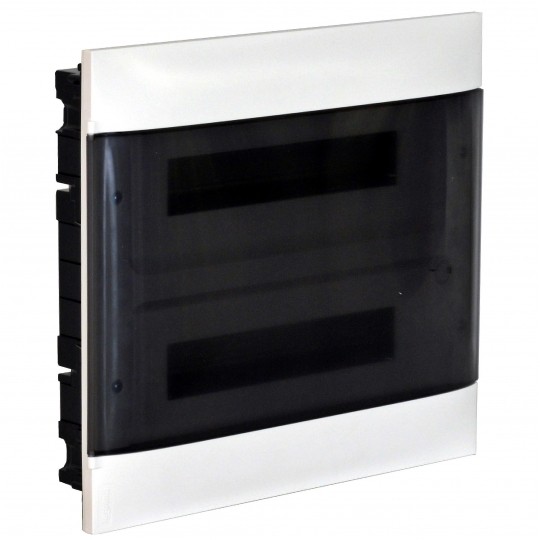 Rozdzielnica podtynkowa PRACTIBOX 2x18 modułów IP40 381x432x72mm drzwi transparentne dymne LEGRAND