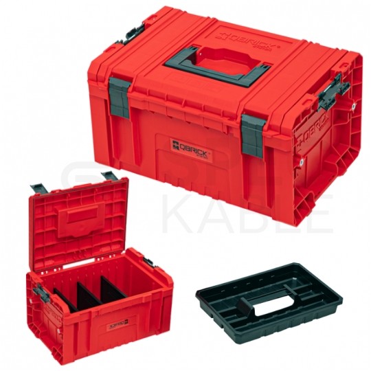 Skrzynka na narzędzia mobilna 450x334x240mm czerwona 19l IP 54 QBRICK SYSTEM PRO Toolbox 2.0 Red Ultra HD Custom QBRICK SYSTEM