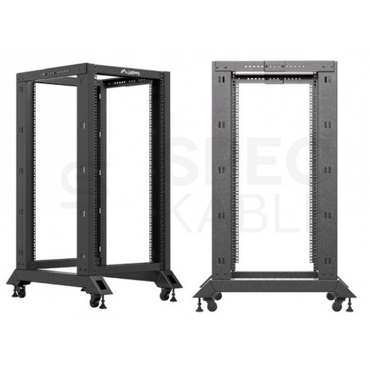 Szafa stojąca OPEN RACK 19" 22U 600x800mm do serwerów i magazynów energii otwarta czarna LANBERG