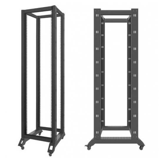 Szafa stojąca OPEN RACK 19" 42U 600x1000mm do serwerów i magazynów energii otwarta czarna LANBERG