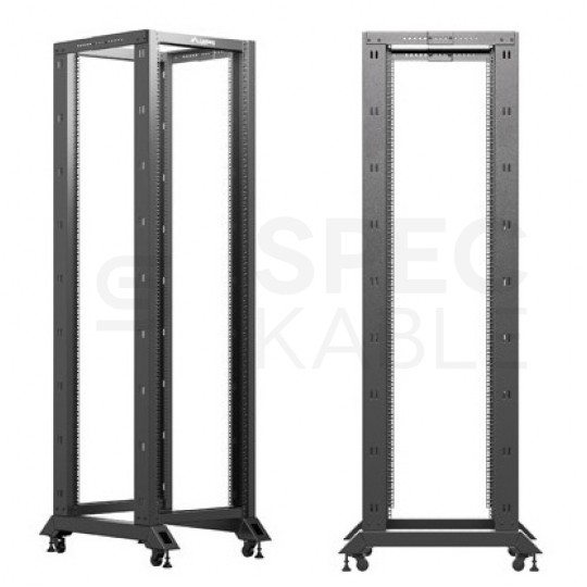 Szafa stojąca OPEN RACK 19" 42U 600x800mm do serwerów i magazynów energii otwarta czarna LANBERG