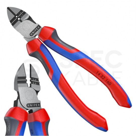 Szczypce boczne tnące uniwersalne 160mm chromowane z funkcją ściągacza izolacji 1,5-2,5mm2 KNIPEX 14 22 160