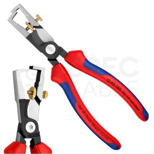 Szczypce do ściągania izolacji 180mm z obcinakiem do kabli StriX KNIPEX 13 62 180