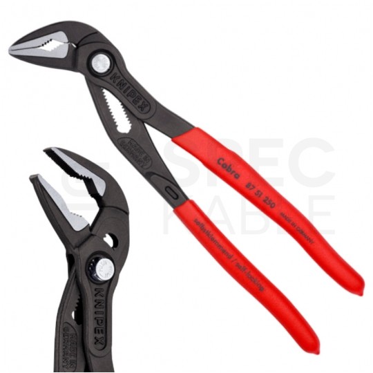 Szczypce nastawne Cobra ES 250mm z wydłużoną szczęką klucz do rur i armatury KNIPEX 87 51 250