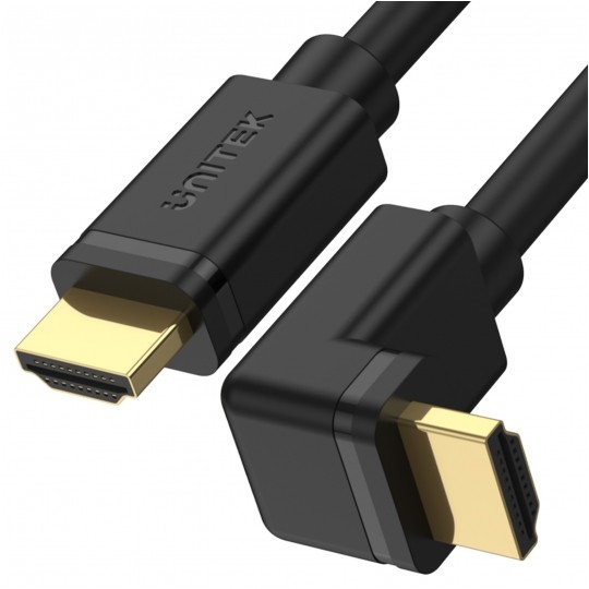 UNITEK Kabel HDMI 2.0 4K Premium High Speed Ultra HD 4K@60 kątowy 90 stopni 2m