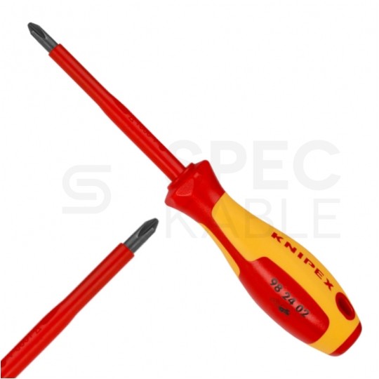 Wkrętak izolowany PH2 212mm VDE 1kV dla elektryka KNIPEX 98 24 02