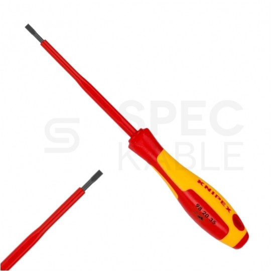 Wkrętak izolowany płaski 3,5x202mm VDE 1kV dla elektryka KNIPEX 98 20 25