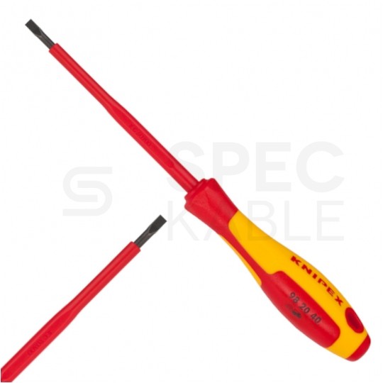 Wkrętak izolowany płaski 4,0x202mm VDE 1kV dla elektryka KNIPEX 98 20 40