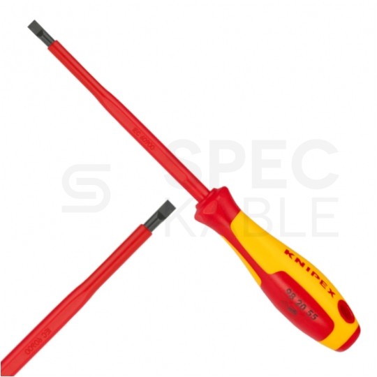 Wkrętak izolowany płaski 5,5x232mm VDE 1kV dla elektryka KNIPEX 98 20 55