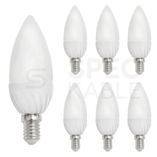 Żarówka LED E14 230V 6W 540lm 4000K świecowa barwa NW biała neutralna SPECTRUM LED [Komplet 6szt]