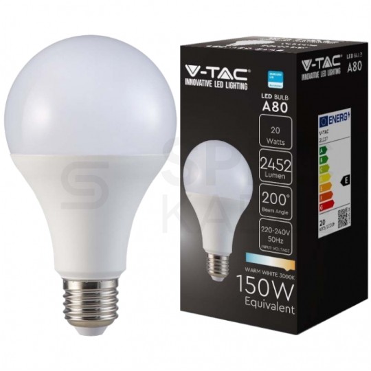 Żarówka LED E27 230V 20W 2452lm 4000K IP20 barwa NW biała neutralna V-TAC SAMSUNG VT-233 5 LAT GWARANCJI