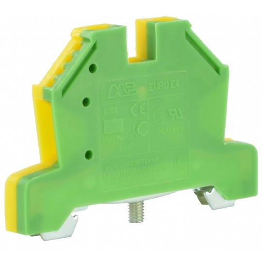 Złączka szynowa 1-torowa ZUG 2,5-4mm2 24A żółto-zielona EM GROUP