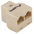 Adapter RJ45 kat.5e nieekranowany UTP 1 gniazdo / 2 gniazda do urządzeń pod RJ45 LANBERG