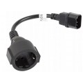 Adapter zasilający 230V do UPS gniazdo [2P+Z] Schuko / gniazdo IEC320 C14 złącze komputerowe (męskie) 20cm LANBERG