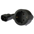 Adapter zasilający 230V do UPS gniazdo [2P+Z] Schuko / gniazdo IEC320 C14 złącze komputerowe (męskie) 20cm LANBERG